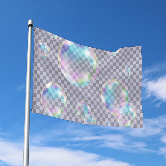 Colorful Soap Bubble Print Polyester Flag