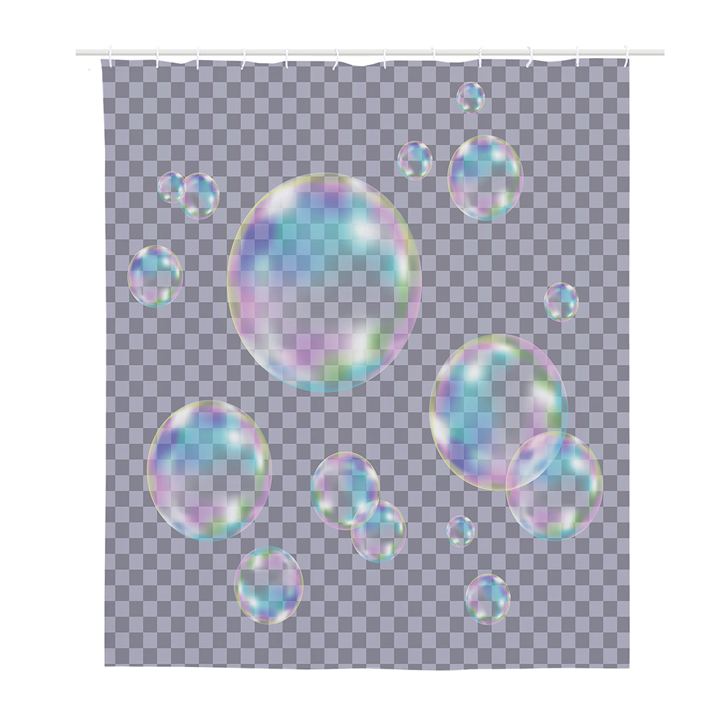 Colorful Soap Bubble Print Polyester Shower Curtain