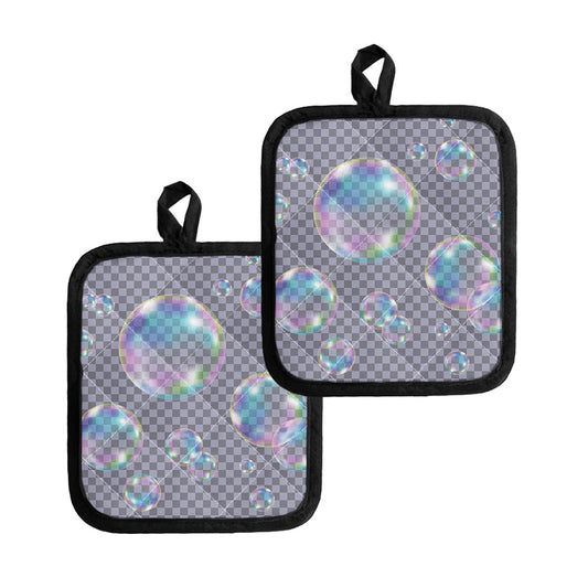 Colorful Soap Bubble Print Pot Holders