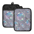 Colorful Soap Bubble Print Pot Holders With Pocket
