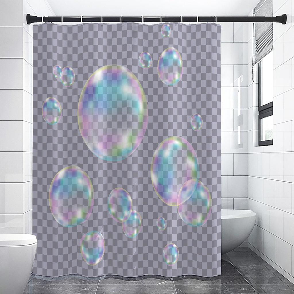 Colorful Soap Bubble Print Premium Shower Curtain