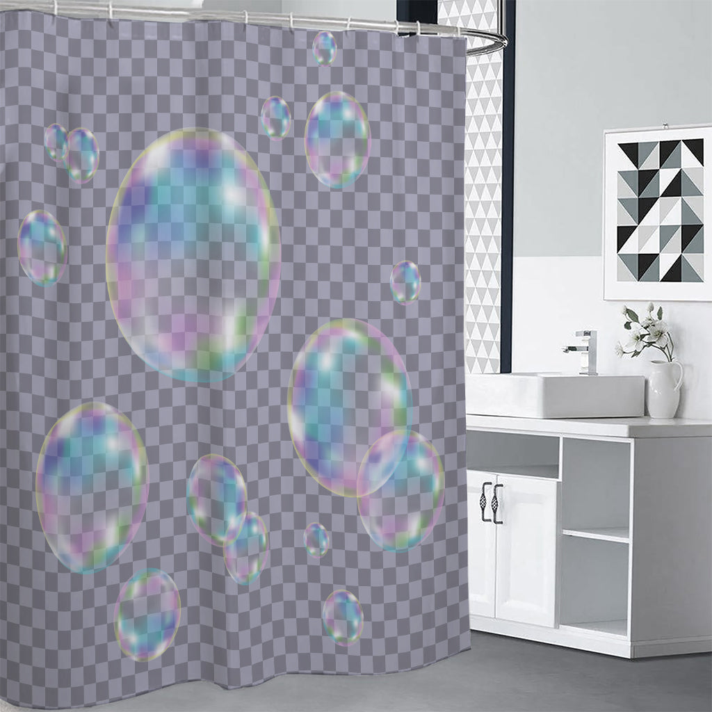 Colorful Soap Bubble Print Premium Shower Curtain