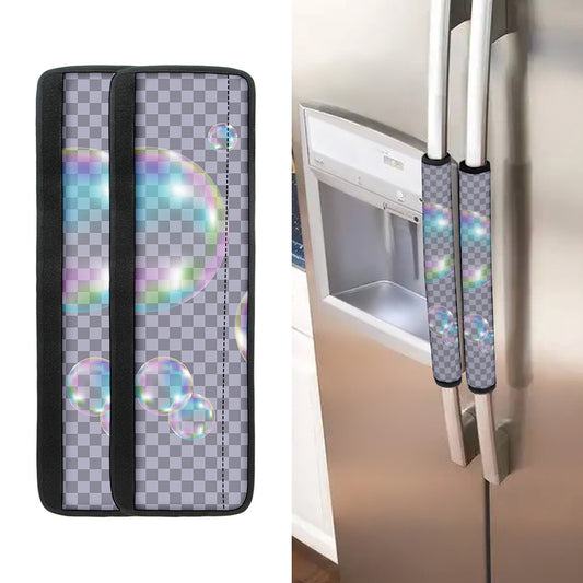 Colorful Soap Bubble Print Refrigerator Handle Covers