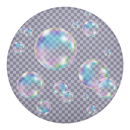 Colorful Soap Bubble Print Round Blanket