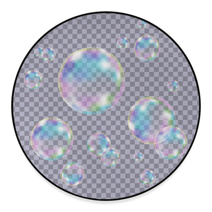 Colorful Soap Bubble Print Round Floor Mat