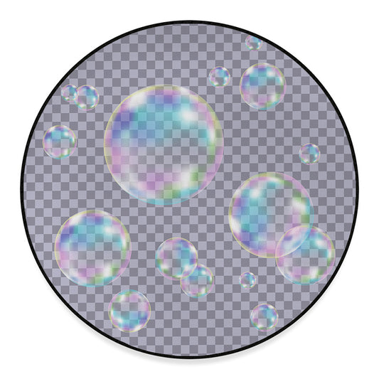 Colorful Soap Bubble Print Round Floor Mat