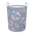 Colorful Soap Bubble Print Round Laundry Basket