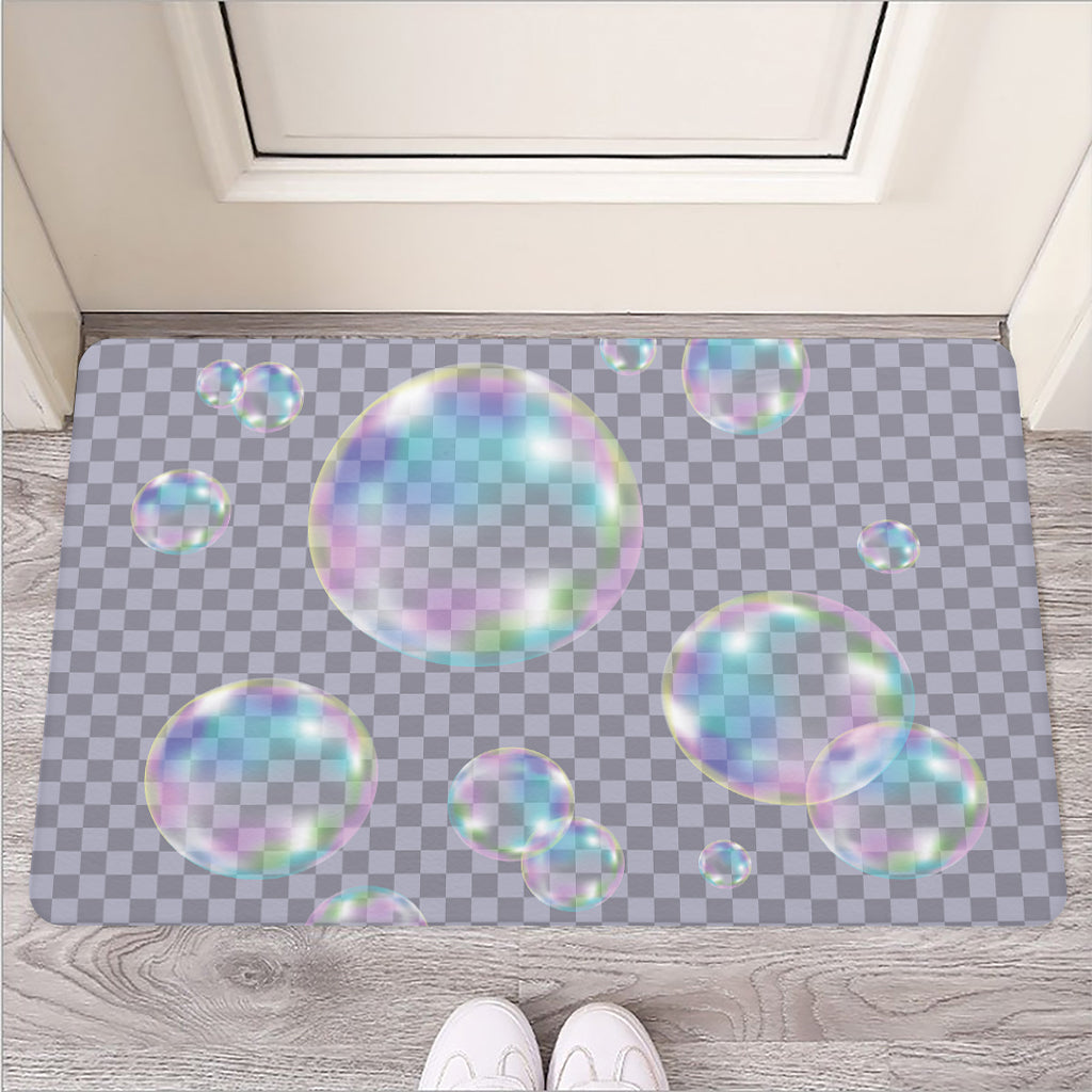 Colorful Soap Bubble Print Rubber Doormat