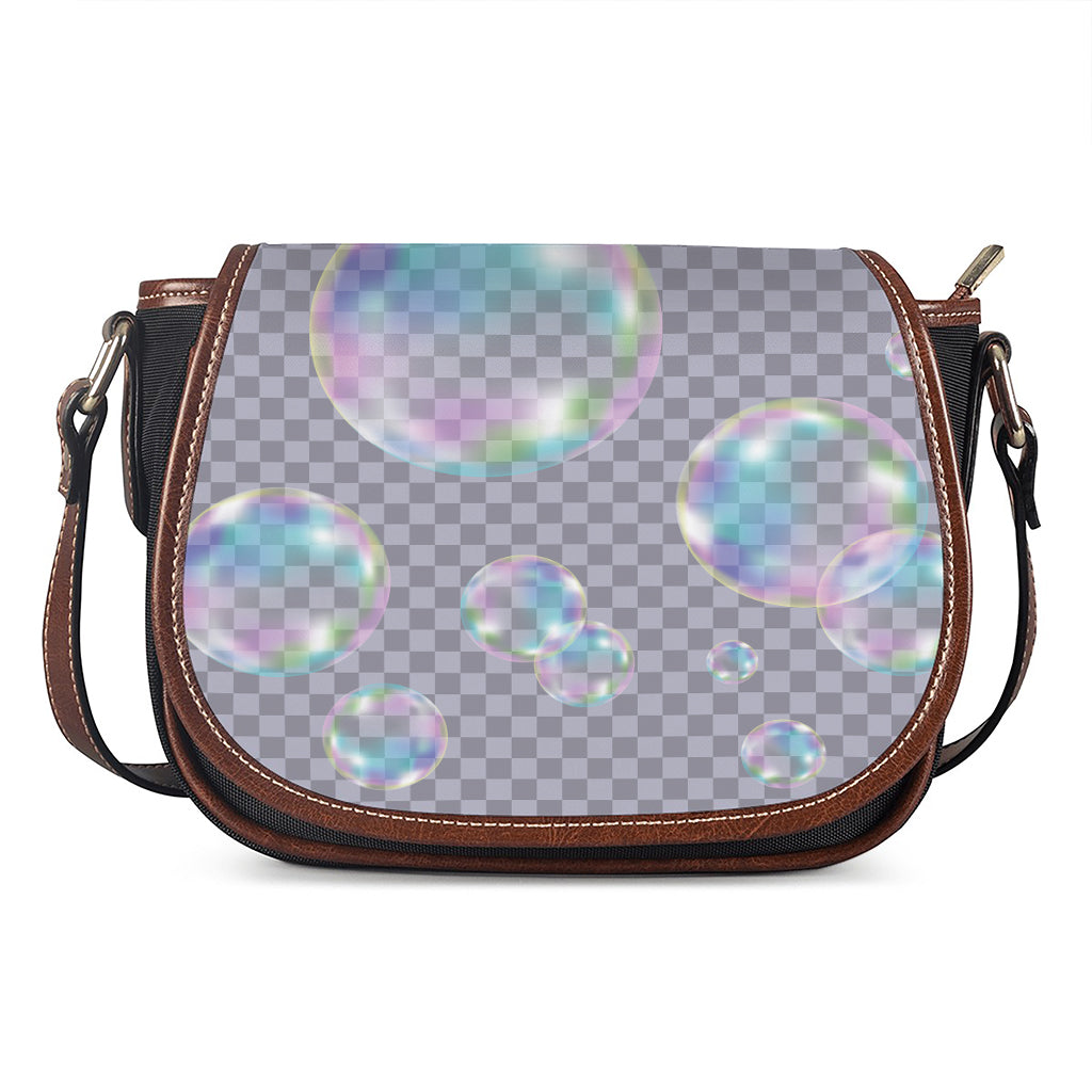 Colorful Soap Bubble Print Saddle Bag