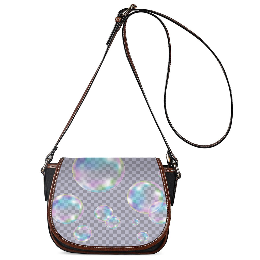 Colorful Soap Bubble Print Saddle Bag