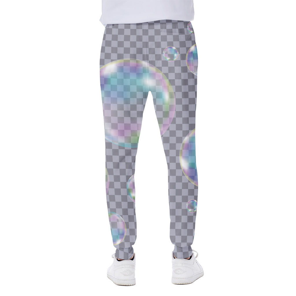 Colorful Soap Bubble Print Scuba Joggers