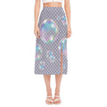 Colorful Soap Bubble Print Side Slit Midi Skirt
