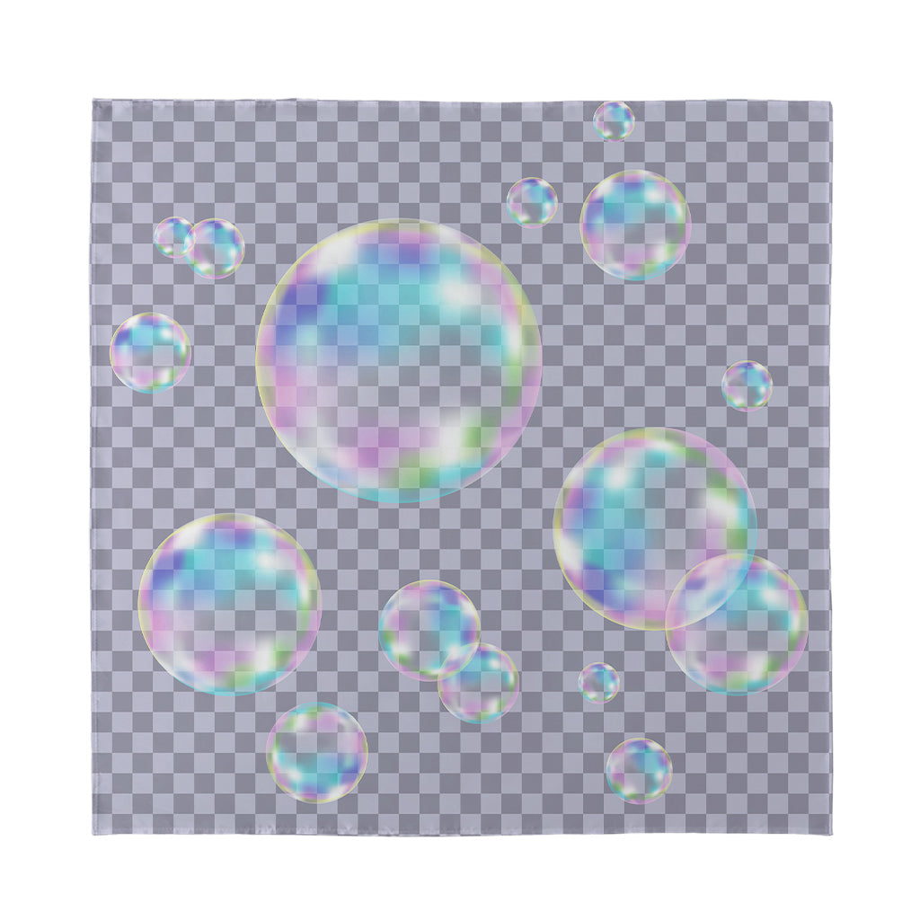 Colorful Soap Bubble Print Silk Bandana