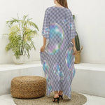 Colorful Soap Bubble Print Silk V-Neck Kaftan Dress