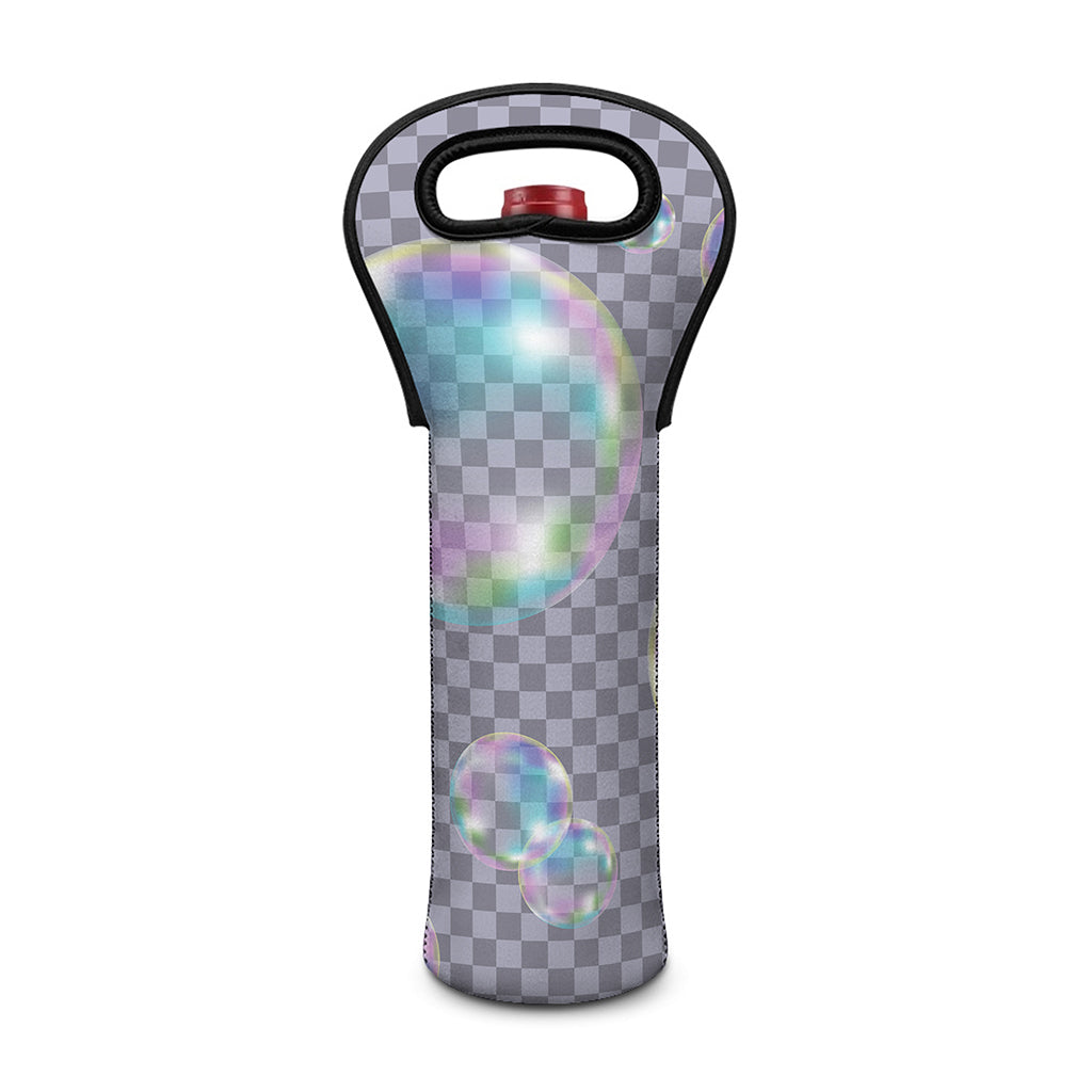 Colorful Soap Bubble Print Single Neoprene Wine Tote