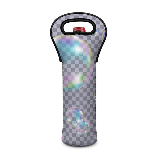 Colorful Soap Bubble Print Single Neoprene Wine Tote
