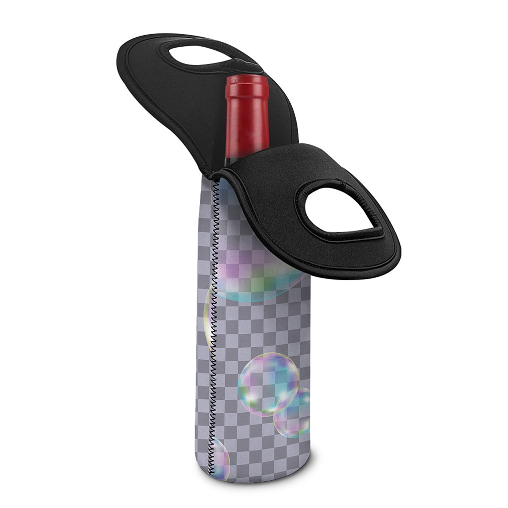 Colorful Soap Bubble Print Single Neoprene Wine Tote
