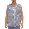 Colorful Soap Bubble Print Sleeveless Baseball Jersey