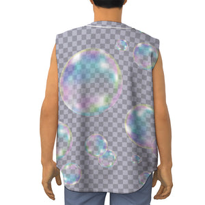 Colorful Soap Bubble Print Sleeveless Baseball Jersey