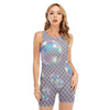 Colorful Soap Bubble Print Sleeveless One Piece Swimsuit