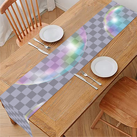 Colorful Soap Bubble Print Table Runner