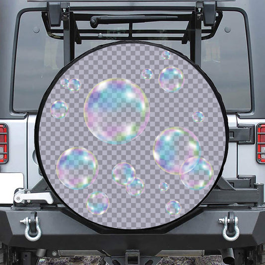 Colorful Soap Bubble Print Tire Cover