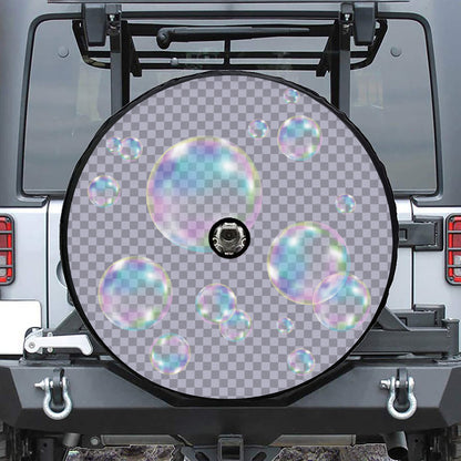 Colorful Soap Bubble Print Tire Cover With Camera Hole