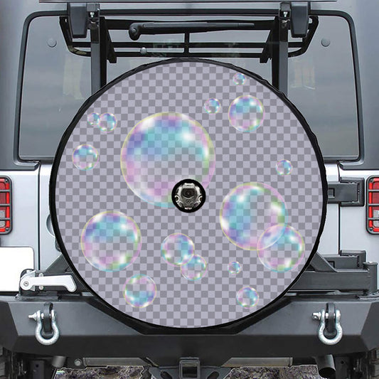 Colorful Soap Bubble Print Tire Cover With Camera Hole