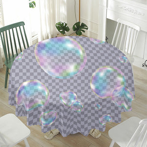 Colorful Soap Bubble Print Waterproof Round Tablecloth