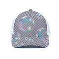 Colorful Soap Bubble Print White Mesh Trucker Hat