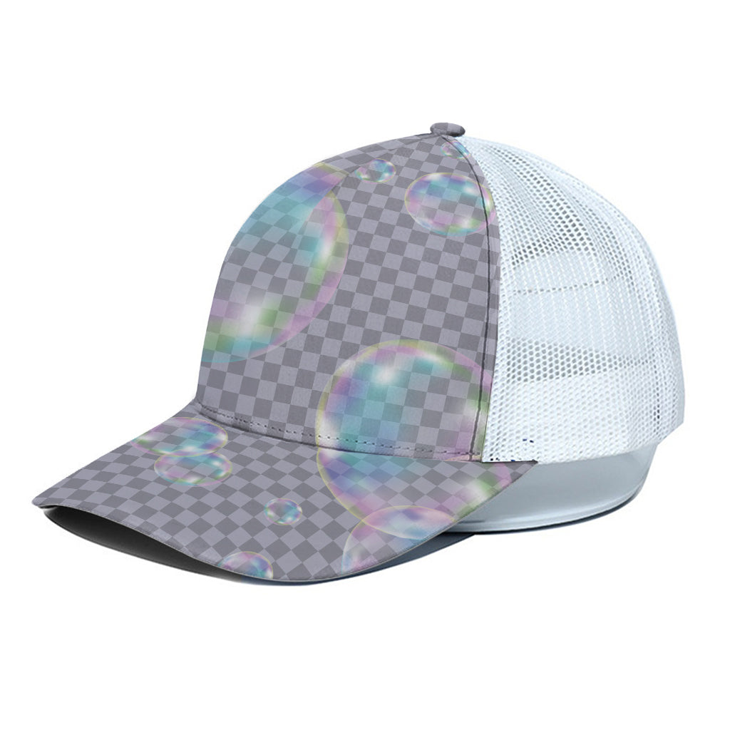 Colorful Soap Bubble Print White Mesh Trucker Cap