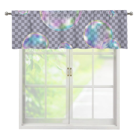 Colorful Soap Bubble Print Window Valance
