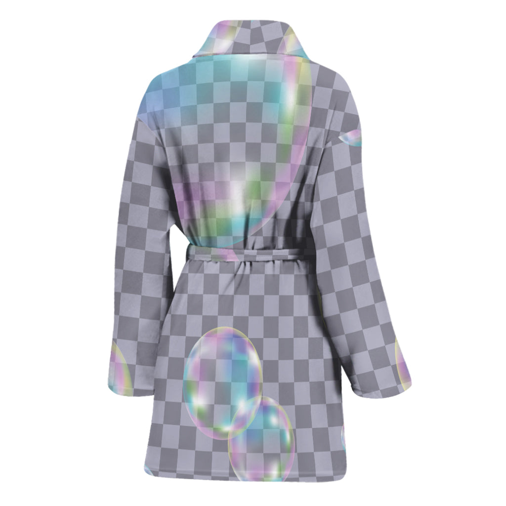 Colorful Soap Bubble Print Women's Bathrobe