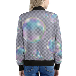 Colorful Soap Bubble Print Women's Bomber Jacket