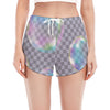 Colorful Soap Bubble Print Women's Split Running Shorts