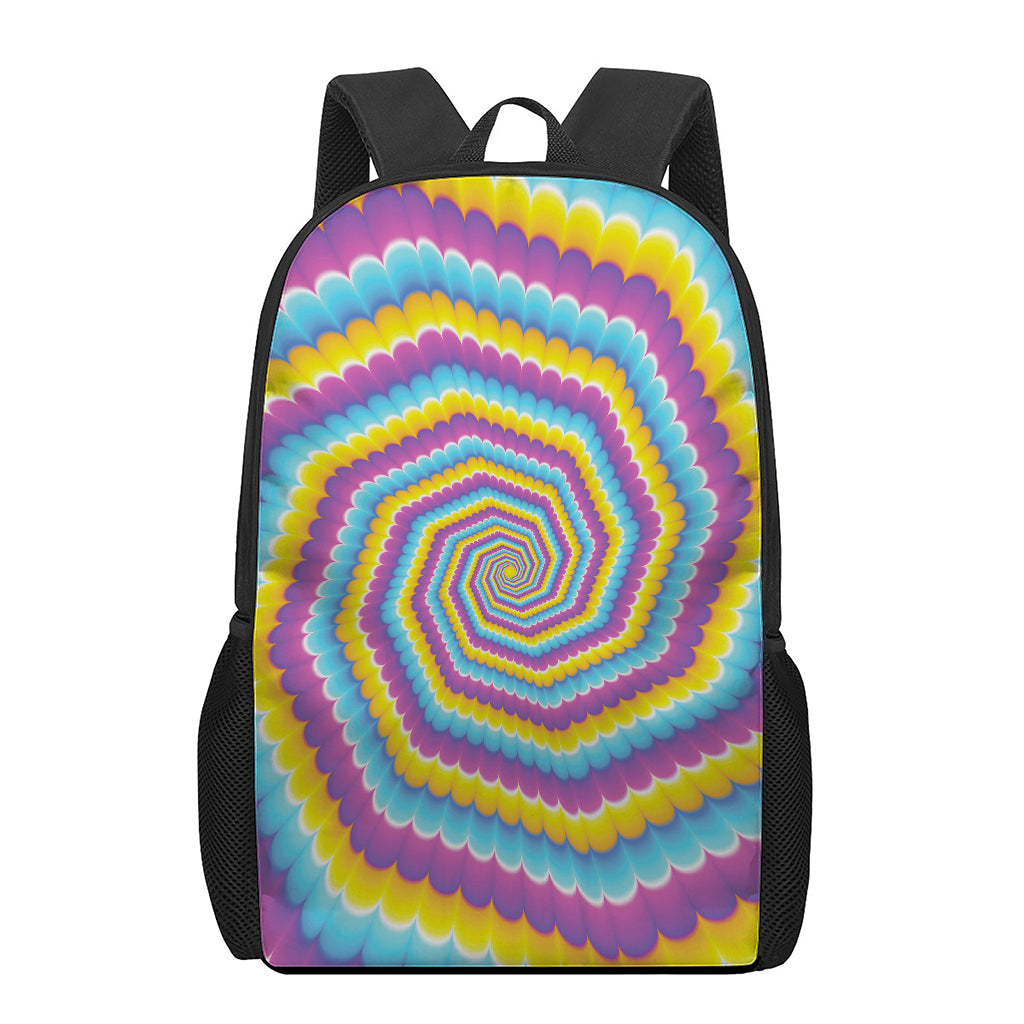 Colorful Spiral Illusion Print 17 Inch Backpack