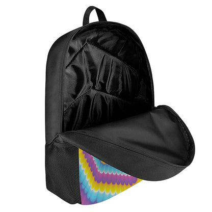 Colorful Spiral Illusion Print 17 Inch Backpack