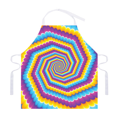 Colorful Spiral Illusion Print Adjustable Apron