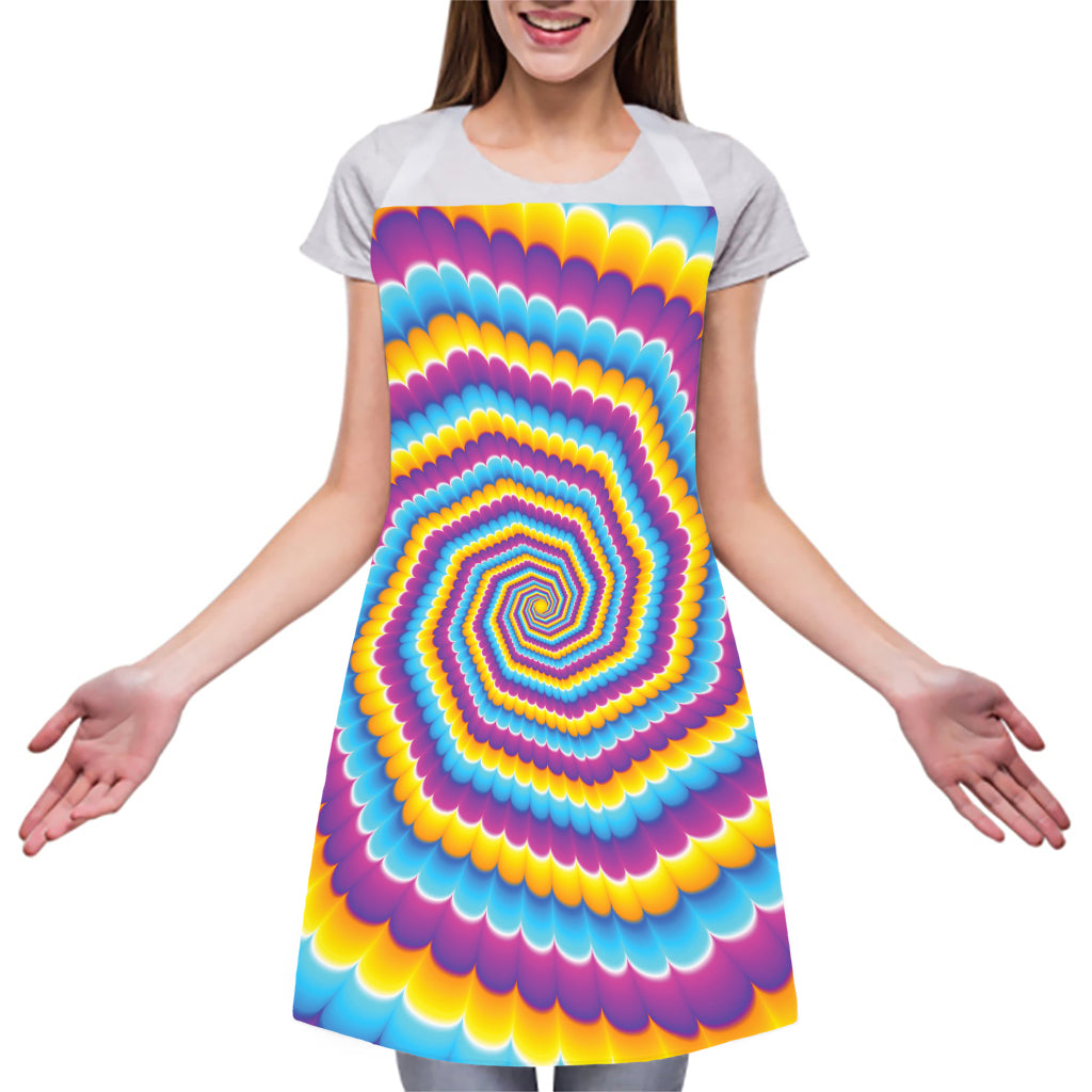 Colorful Spiral Illusion Print Adjustable Apron
