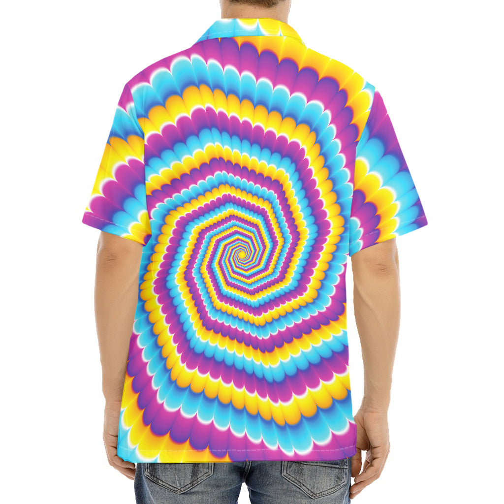 Colorful Spiral Illusion Print Aloha Shirt