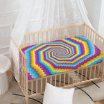 Colorful Spiral Illusion Print Baby Crib Sheet