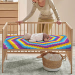 Colorful Spiral Illusion Print Baby Crib Sheet