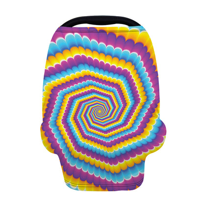 Colorful Spiral Illusion Print Baby Seat Cover