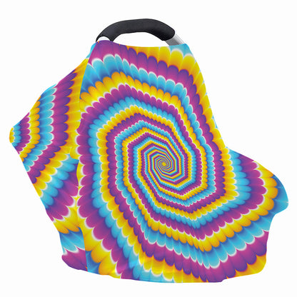 Colorful Spiral Illusion Print Baby Seat Cover