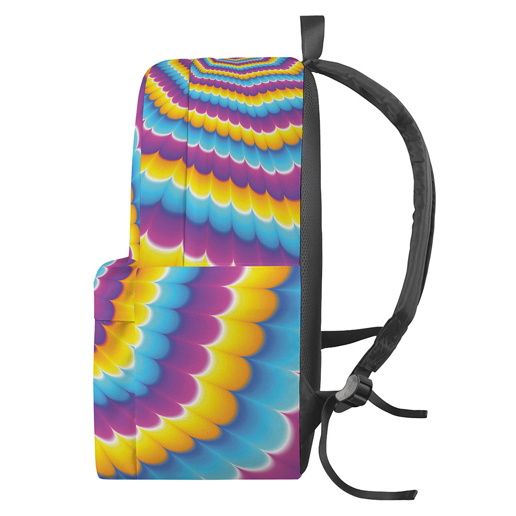 Colorful Spiral Illusion Print Backpack
