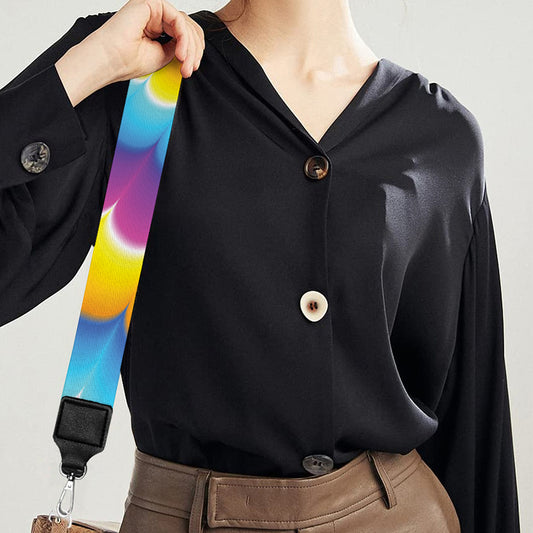 Colorful Spiral Illusion Print Bag Strap
