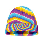 Colorful Spiral Illusion Print Beanie
