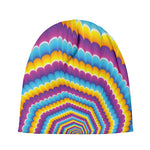 Colorful Spiral Illusion Print Beanie