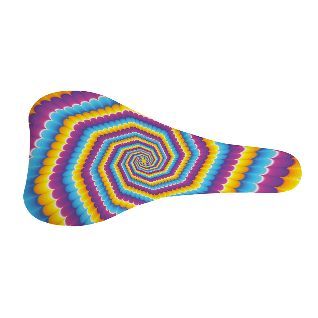 Colorful Spiral Illusion Print Bicycle Seat Cover