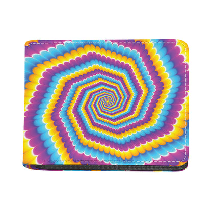 Colorful Spiral Illusion Print Bifold Wallet